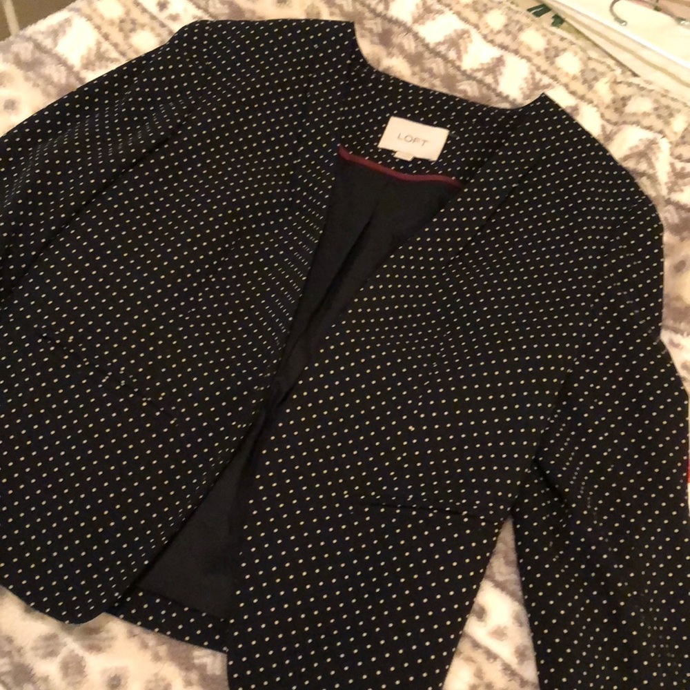 Loft polka dot black light blazer